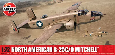 Model asamblat Airfix Militar : Avioane - bombardier american North American B-25C/D Mitchell