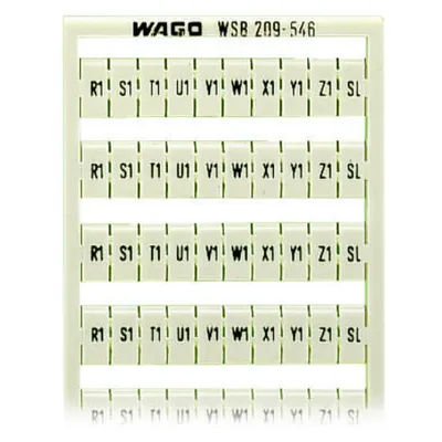WSB marking card; as card; MARKED; R1, S1, T1, U1, V1, W1, X1, Y1, Z1,SL (10x); not stretchable; Horizontal marking; snap-on type; white