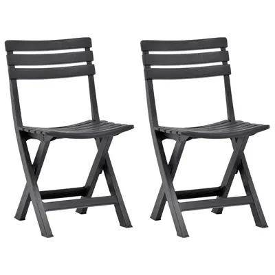 vidaXL Scaune pliante 2 buc. Plastic antracit