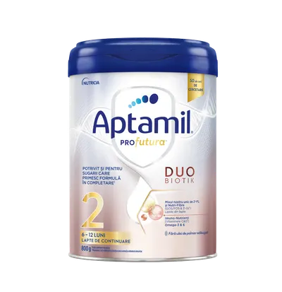 Lapte de continuare pentru copii de pentru 6-12 luni PROfutura DUOBIOTIK 2, 800g, Aptamil