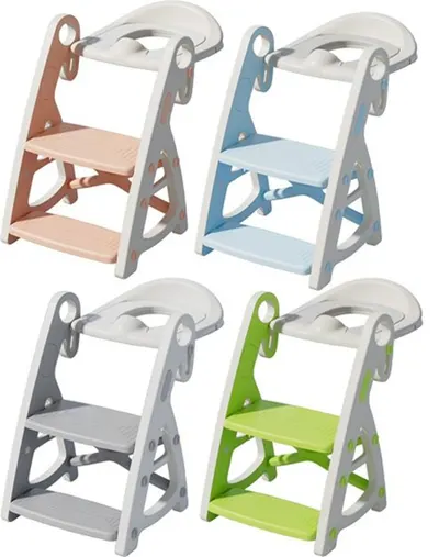 Reductor WC copii Little Mom StepUp Baby Blue, reglabil pe inaltime, cu manere ergonomice, colac moale detasabil din spuma PU, design anti-stropire, compatibilitate universala
