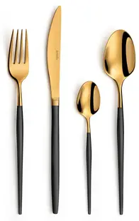 Set tacâmuri Amefa - Soprano, 16 piese, negru/acoperire PVD auriu