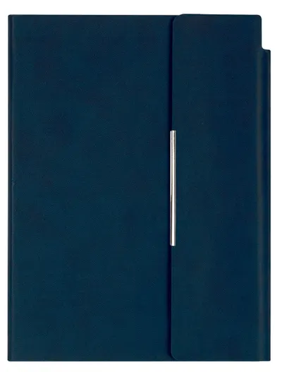 Agenda din piele cu capac magnetic Lemax Velvet A5 - Albastru-inchis