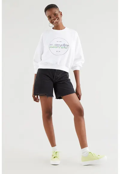 Bluza sport cu imprimeu logo si maneci raglan - Alb/Verde neon/Lila