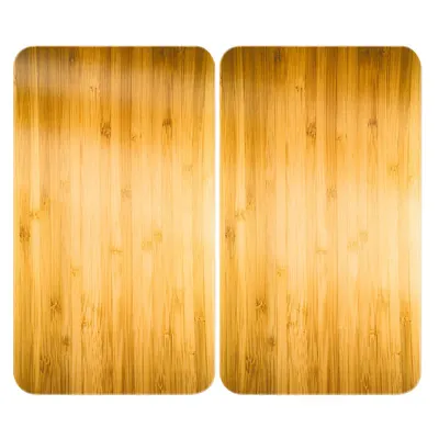 Protecții de aragaz 2 buc. din sticlă temperată 52x30 cm Wooden – Maximex