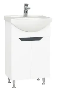 Set Baza front MDF si Lavoar seria 050, montat, 55 cm, alb + antracit