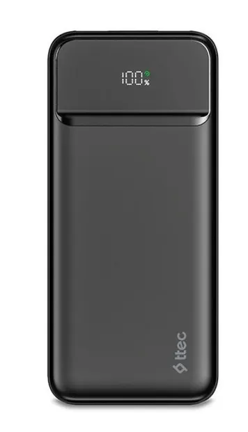 Baterie portabilă ttec - ReCharger LCD, 10000 mAh, neagră