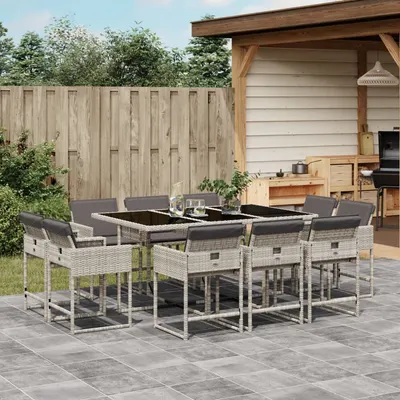 Gossi set mobilier de gradina cu perne 11 piese gri deschis poliratan
