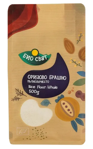 Făină de orez organică, integrală, 500 g, Biosvyat