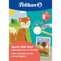 Carte pentru activitati creative cu decupaje A4, motiv Animale, 32 file, Animale, Pelikan