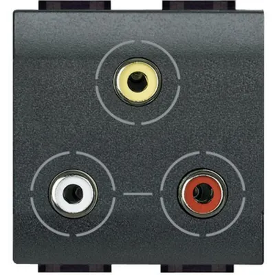 Conector 3 x RCA LiVinglight - Antracit - 2 module
