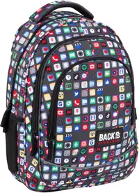 Ghiozdan școlar BackUp X - Icons, cu 3 compartimente