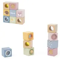 Set de joacă pentru bebeluși Viga Toys - PolarB, cuburi senzoriale din lemn, 8 bucăți