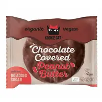 Cookie cu crema de arahide invelita in ciocolata bio 50g Kookie Cat