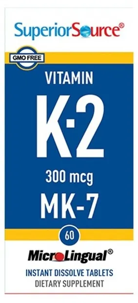 Vitamina K2 MK-7, 300 µg, 60 tablete sublinguale, Superior Source
