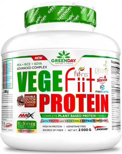 GreenDay Vegefiit Protein, ciocolată cu arahide și caramel, 2000 g, Amix