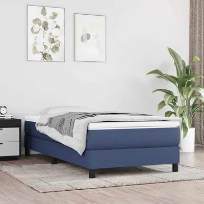 vidaXL Saltea cu arcuri buzunar, fermitate medie, albastru, 120x190x20 cm, textil