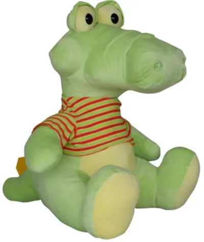 Jucărie de pluș Amek Toys - Crocodil cu tricou, 60 cm