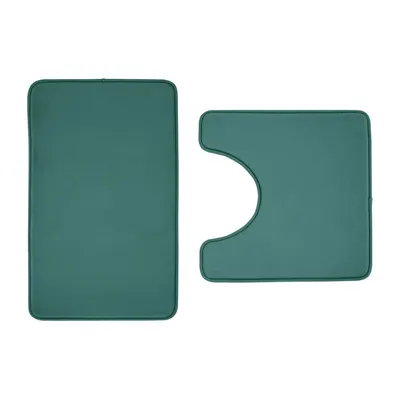 Covorașe de baie verzi pentru WC 2 buc. din spumă cu memorie 50x80 cm Anti-Bacterial – Catherine Lansfield