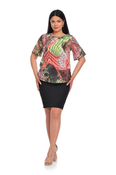 Bluza dama CV22058 multicolor abstract, Cesy | marimea 40 (M)