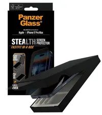 Protector de sticlă PanzerGlass - Stealth, Fastfit in-a-box, iPhone 17 Pro Max, transparent