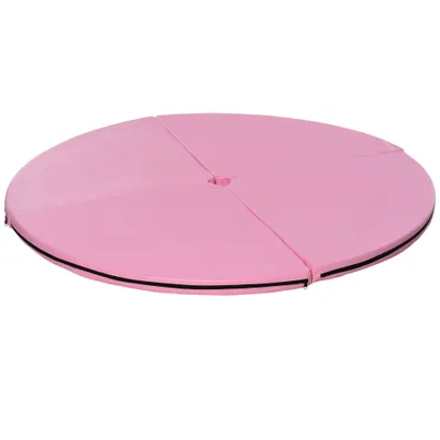HOMCOM Covor pole dance pliabil, covor pole dance, covor de protecție Ø 150 cm grosime 5 cm, acoperire plastic roz | Aosom Romania