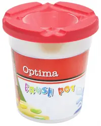 Pahar de plastic pentru pensule Optima - Cu capac, sortiment