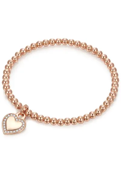 Bratara placata cu aur de 14K si decorata cu cristale 22545 - Auriu rose