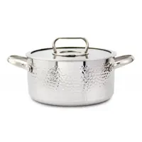 Oala din Otel Inoxidabil, Capac Sticla, 24 cm, 4.5 l, Argintiu