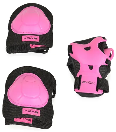 Set de protecții pentru copii Byox - H110, clasa A, Pinky, până la 25 kg