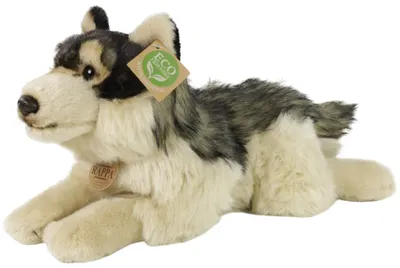 Jucărie de pluș Rappa Eco Friends - Lup, culcat, 35 cm