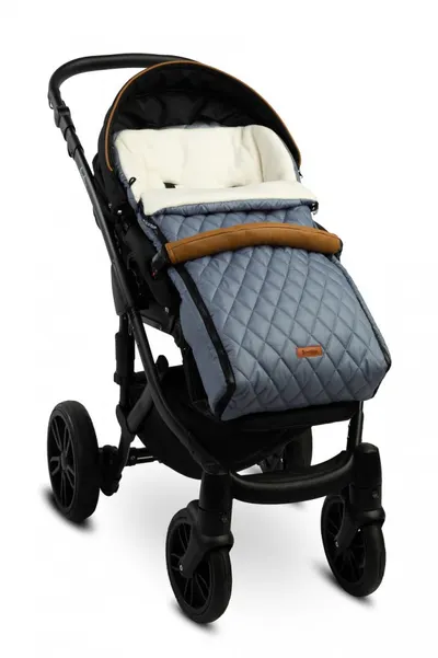 Sac de iarna Sensillo Polar Graphite pentru caruciorsanie,cu fermoar,material impermeabil matlasat,orificii pentru centuri de siguranta