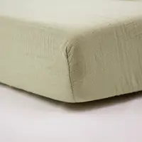 Cearșaf din muselină cu elastic Little band – 60x120 cm, lime