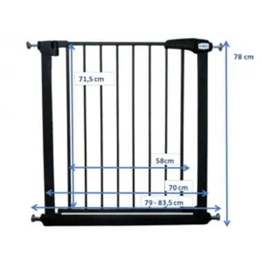 Poarta de siguranta din metal R-Sport S0 negru 79-83.5 cm