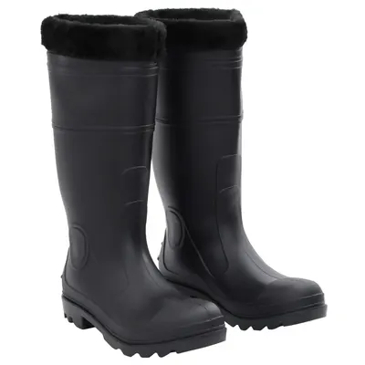 Gossi cizme de ploaie cu sosete detasabile, negru, marime 41, pvc