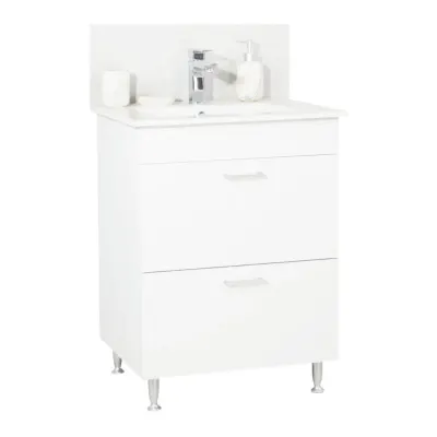Set Baza si Lavoar seria 067, cu sertare, 60 cm, alb