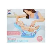 Scoica pentru baie bebe, cu suport, roz