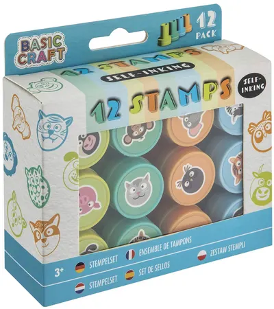 Set de ștampile Grafix - 12 buc, albastru