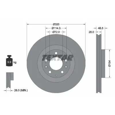 Disc frana TEXTAR 92203403