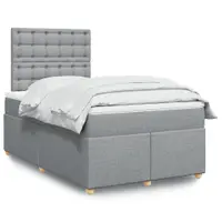 Gossi pat box spring cu saltea, gri deschis, 120x190 cm, textil