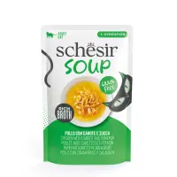 SCHESIR Complementary Soup, Pui și dovleac, plic hrană umedă fără cereale pisici, (în supă), 40g