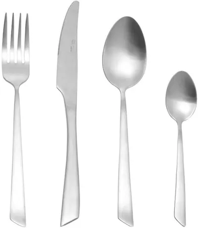 Set de tacâmuri Estia – Edge, 24 piese, argintiu