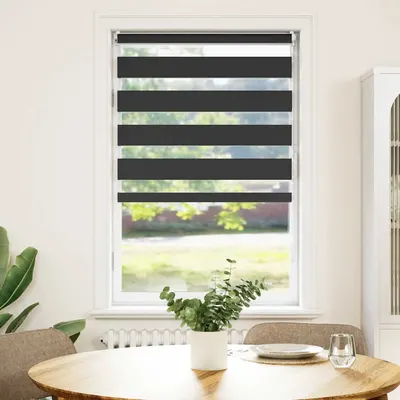vidaXL Jaluzea Zebră 50,9x100 cm Lățime material 46,7 cm negru