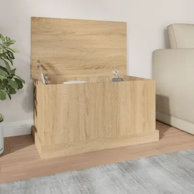vidaXL Ladă de depozitare din lemn stratificat, stejar Sonoma, 70x40x38 cm