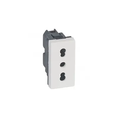 priza Mosaic - italian - 2P+E 10/16 A - 1 module - alb