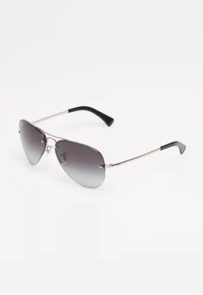 Ochelari de soare argintiu cu negru Aviator