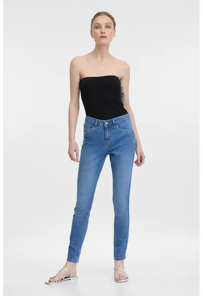 Blugi crop skinny - Albastru