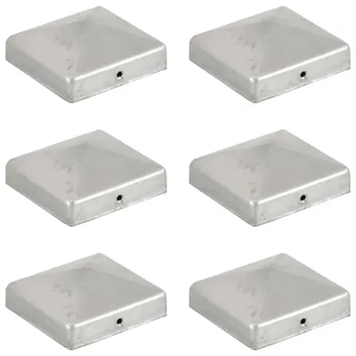 vidaXL Capace stâlpi de gard piramidă 6 buc. metal galvanizat 81x81 mm
