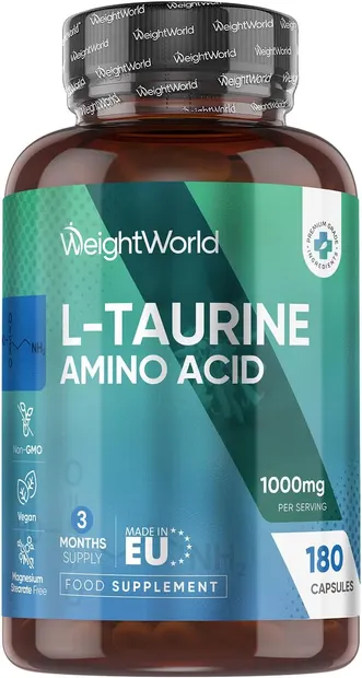 L-Taurine Amino Acid, 1000 mg, 180 capsule, Weight World