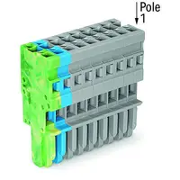 1-conductor female plug; 4 mm²; 11-pole; 4,00 mm²; green-yellow, blue, gray